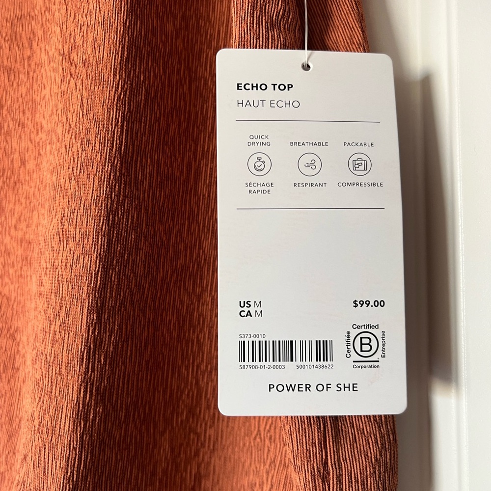 NWT Athleta Echo Top Rust Textured Button Down Sh… - image 5